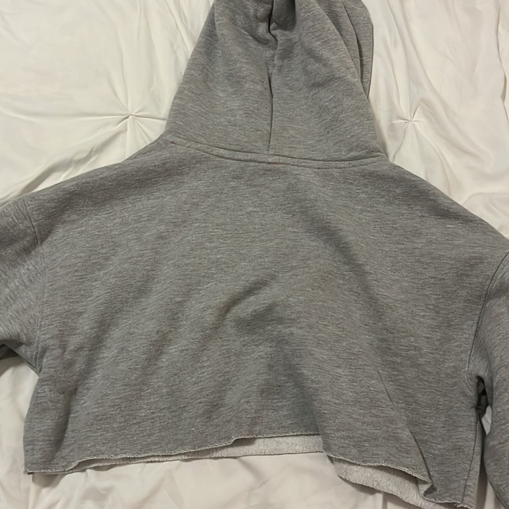 Fruit of the Loom grey cropped hoodie - Picture 5 of 9